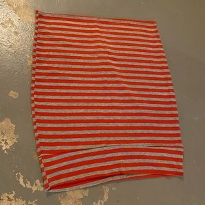 Stretchy striped pencil skirt burnt orange gray leggings waistband